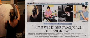 Paginagroot artikel over de organisatie van de Kunstroute in Heerenveen - aug.2016