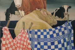 Blauwgras, 100 x 100 cm. olieverf op paneel