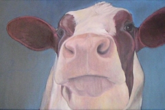 Nieuwsgierig, 100 x 30 cm. olieverf