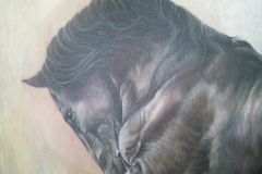 Fries in beweging, 100 x 80 cm., olieverf