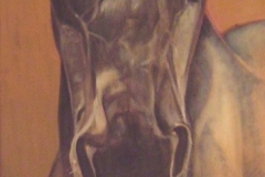 De oude Fries, 40 x 120 cm., olieverf