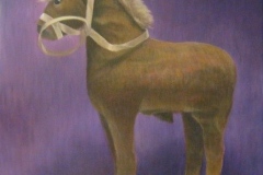 Antiek paardje, 30 x 30 cm., olieverf