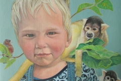 Portret Krijn - Olieverf op doek- 40 x 40 cm