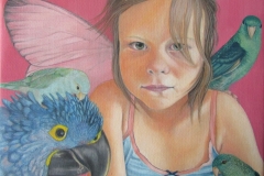Portret Tamar - Olieverf op doek- 40 x 40 cm