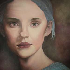 2017 - portret Blue - 100 x 100 cm. olieverf